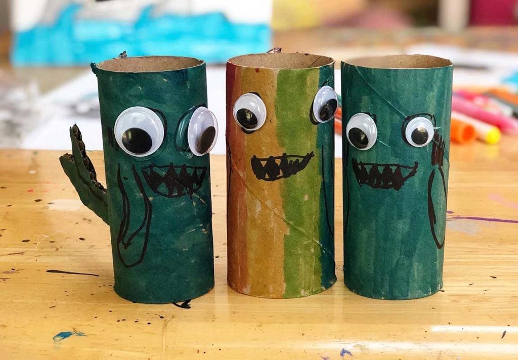 shark week craft making sharks out of toilet paper tubes